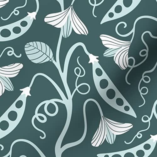 Sweet Pine Mint Floral Printed Minky Fabric by The Yard - White & Green Home Decor Fabric for Sewing Baby Blankets, Quilt Backing, Plush Toys & DIY Projects | Soft & Durable Fabric for Nursery Decor, Crafting & Upholstery