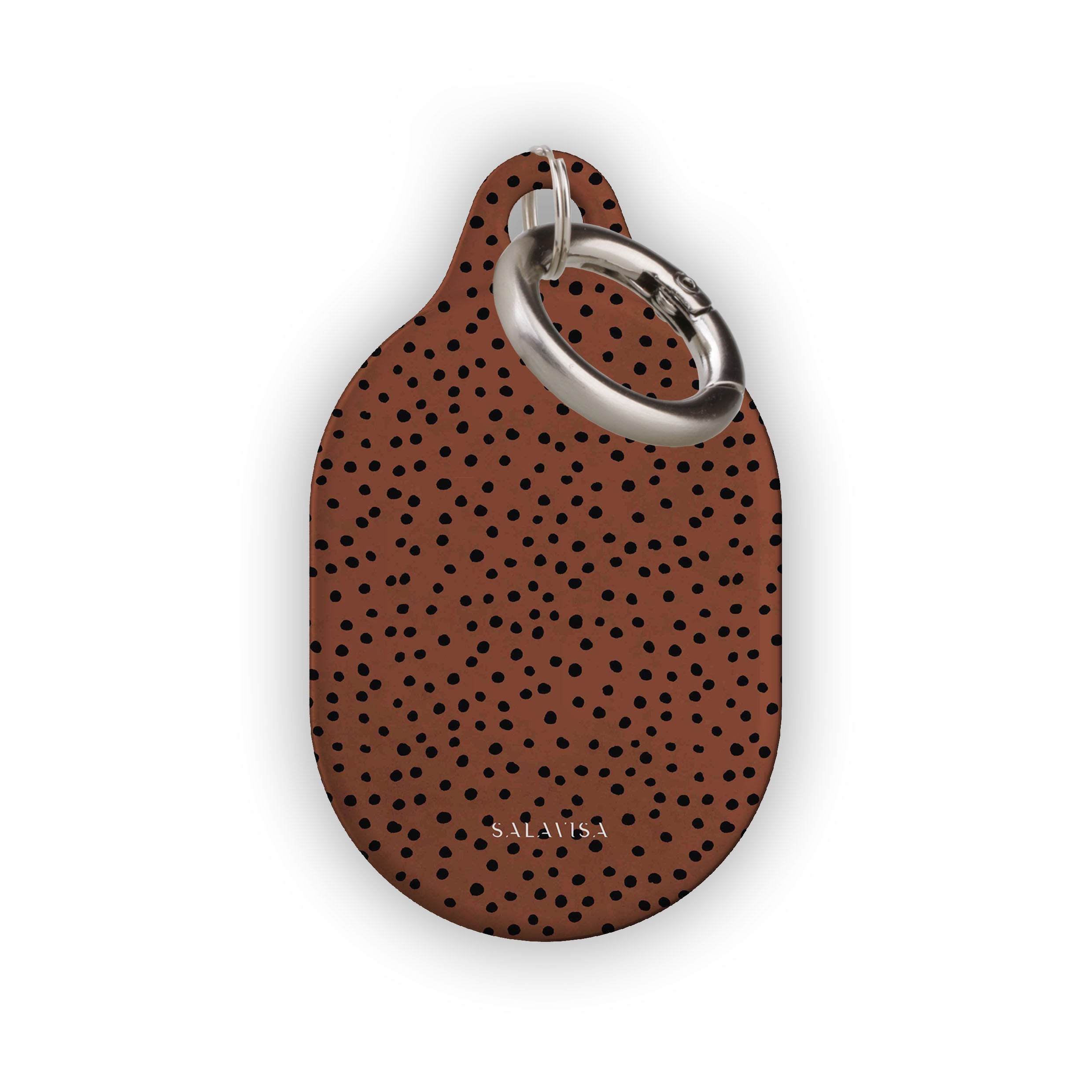 Orange Polka Dots AirTag Holder - Cute & Durable Keychain Accessory for Apple AirTag - Perfect for Keys, Bags, Luggage & Pet Tracking