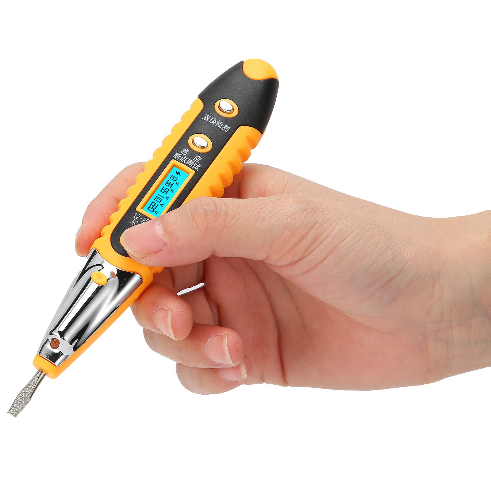 Yuecoom Digital Voltage Tester Pen - High Precision 12-250V AC/DC Detector with LCD Display | Perfect for Home Electrical Repairs, DIY Projects & Electrician Work