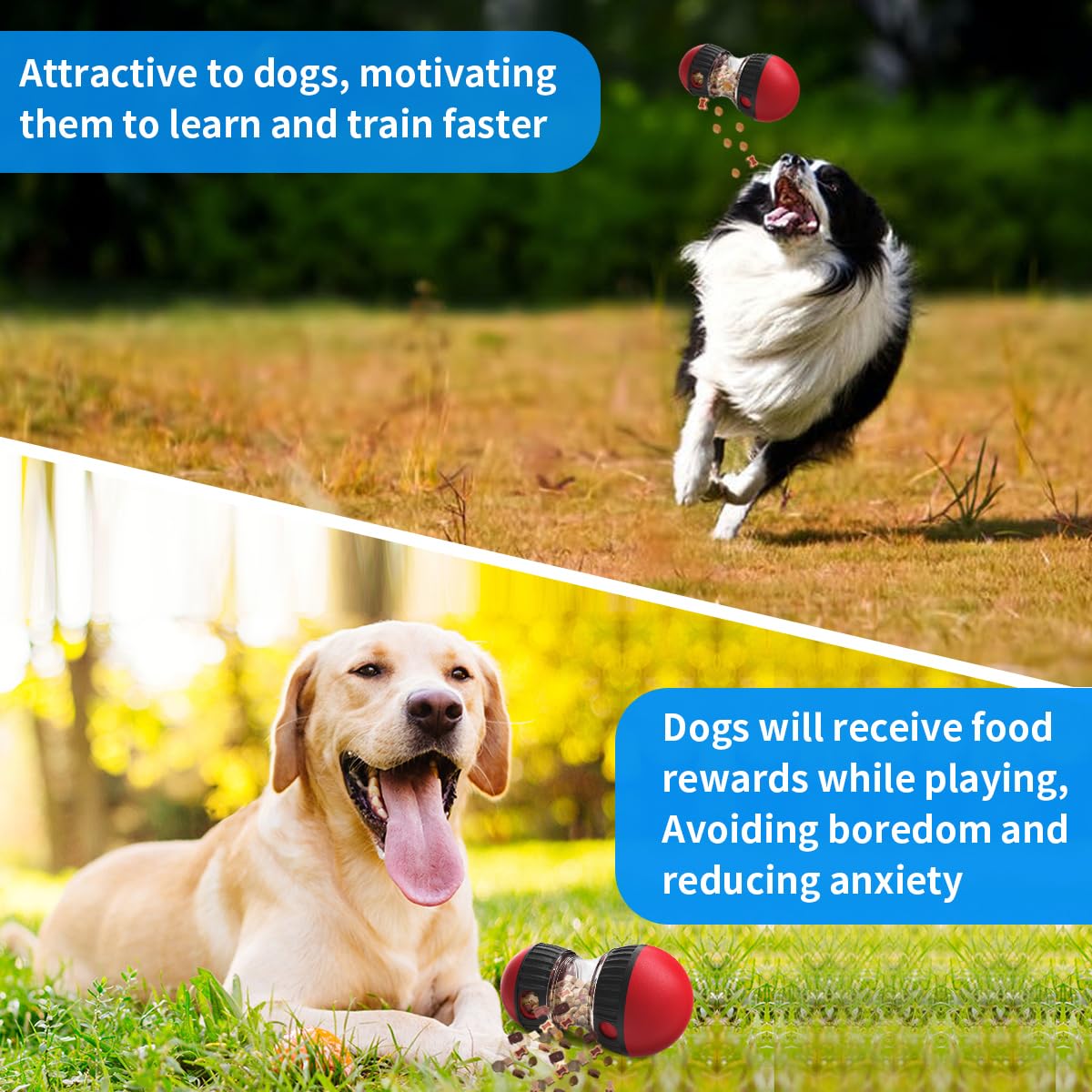 Interactive Treat Dispensing Dog Toys & Adjustable Slow Feeder Ball - Puzzle Toy for Mental Stimulation - Keeps Dogs Busy & Entertained - Perfect for Mealtime, Training & Boredom Relief