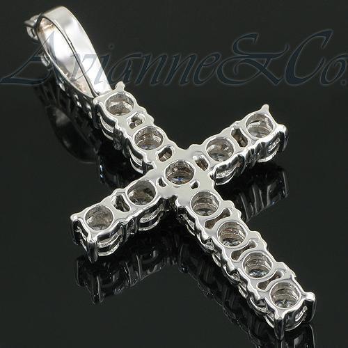 14K White Solid Gold Men's Diamond Cross Pendant - 3.58 Carat Clarity Enhanced - Perfect for Gifts, Weddings & Religious Occasions
