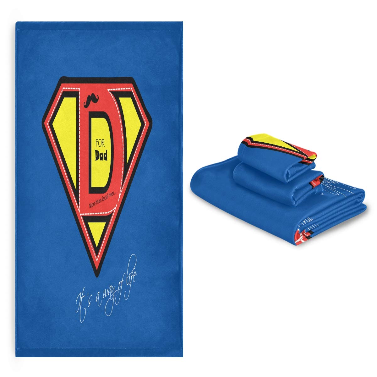 Super Soft 3-Piece Hero Towel Set - Ultra Absorbent, Quick Dry Bath & Hand Towels for Men - Perfect for Home, Bathroom, Kitchen - Great Father's Day Gift Idea