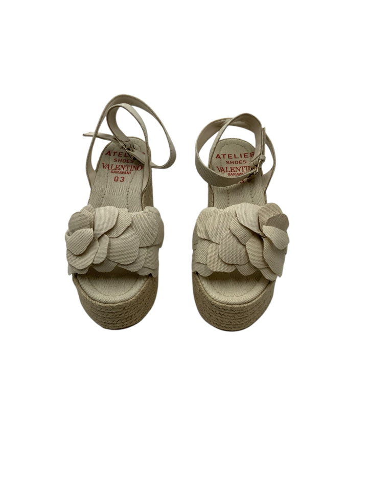 Valentino Atelier 03 Rose Edition Women's Wedge Sandals Size 40 (US 10) - Perfect for Summer Weddings & Beach Vacations