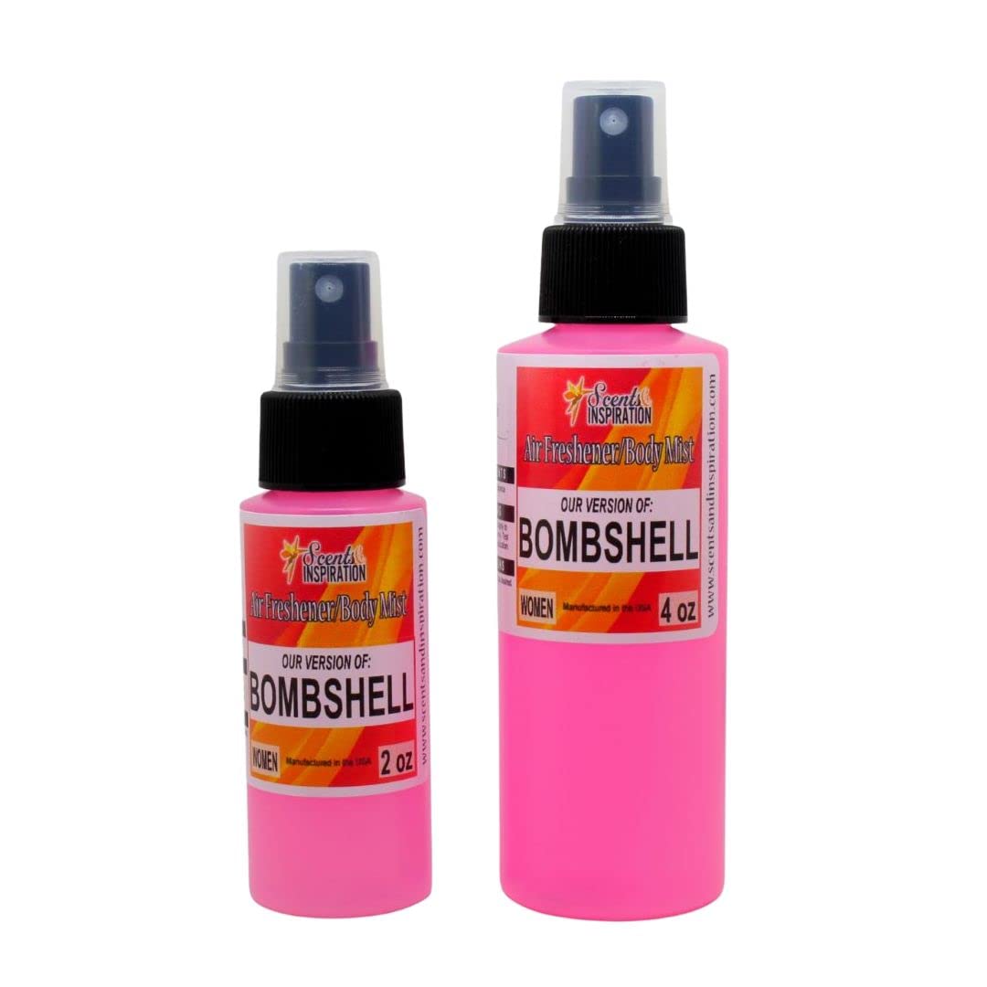 Scents & Inspiration Air Freshener & Body Mist - Bombshell-Inspired Fragrance for Women | Long-Lasting Travel-Size Perfume (2 Fl Oz) | Perfect for Daily Use, Office, Gym & Travel