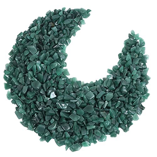 Natural Green Aventurine Crystal Chips - 1 Lb Bulk Tumbled Gemstones for Reiki Healing, Witchcraft & Jewelry Making | Irregular Shaped Crushed Stones for Valentines Gifts, Spiritual Crafts & Home Decor