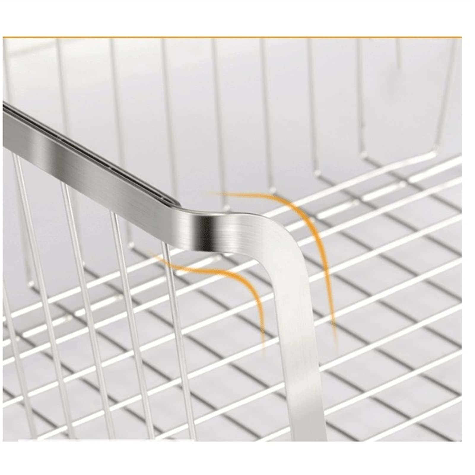 304 Stainless Steel Storage Basket - 1/2 Layer Fruit & Vegetable Organizer for Kitchen, Pantry, Refrigerator - Durable Shelf & Countertop Storage Bin (1 Layer) - Perfect for Fresh Produce Display & Organization in Home, Restaurant, or Market
