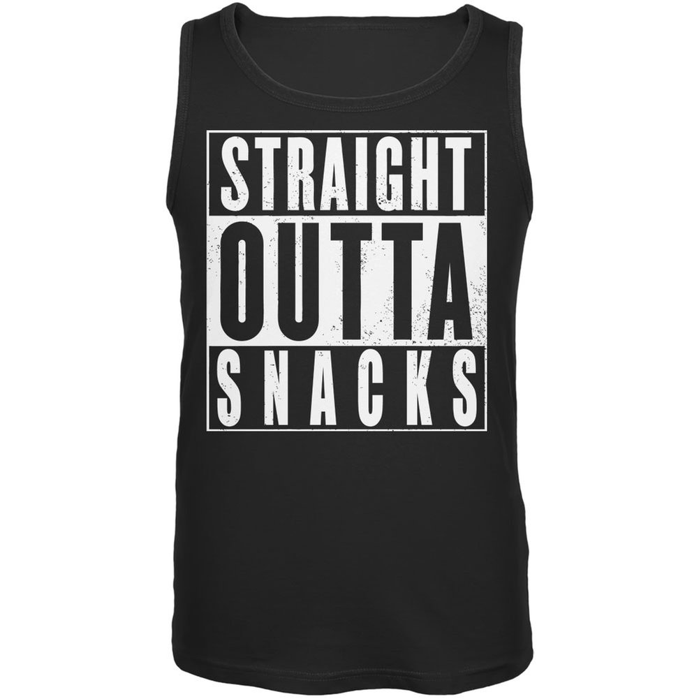 Old Glory Straight Outta Snacks Black Adult Tank Top - Small | Patriotic Graphic Tee for Men & Women | Perfect for 4th of July, BBQ Parties & Casual Summer Wear