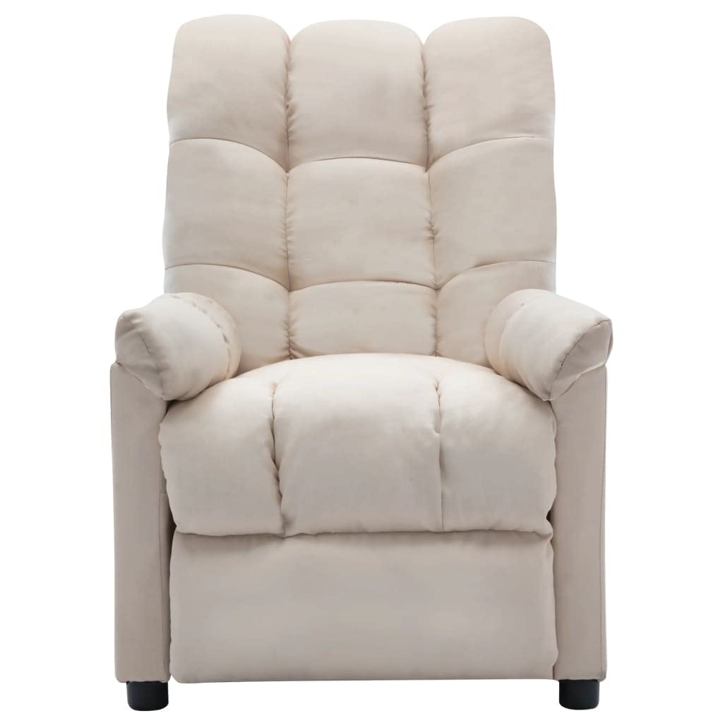 Comfortable Recliner Chair for Living Room - Adjustable Home Theater Seating, Single Recliner Sofa with Padded Seat & Push Back Design - Cream Fabric Armchair for Relaxing, Watching TV & Napping
