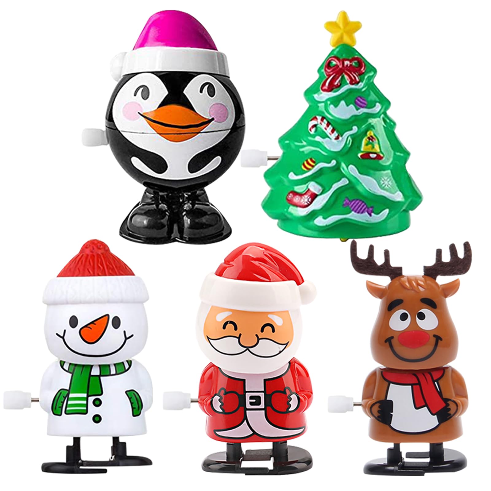 5 Pack Christmas Wind Up Toys - Fun Holiday Stocking Stuffers for Kids, Christmas Party Favors & Gifts | Perfect for Holiday Celebrations, Classroom Rewards & Festive Playtime