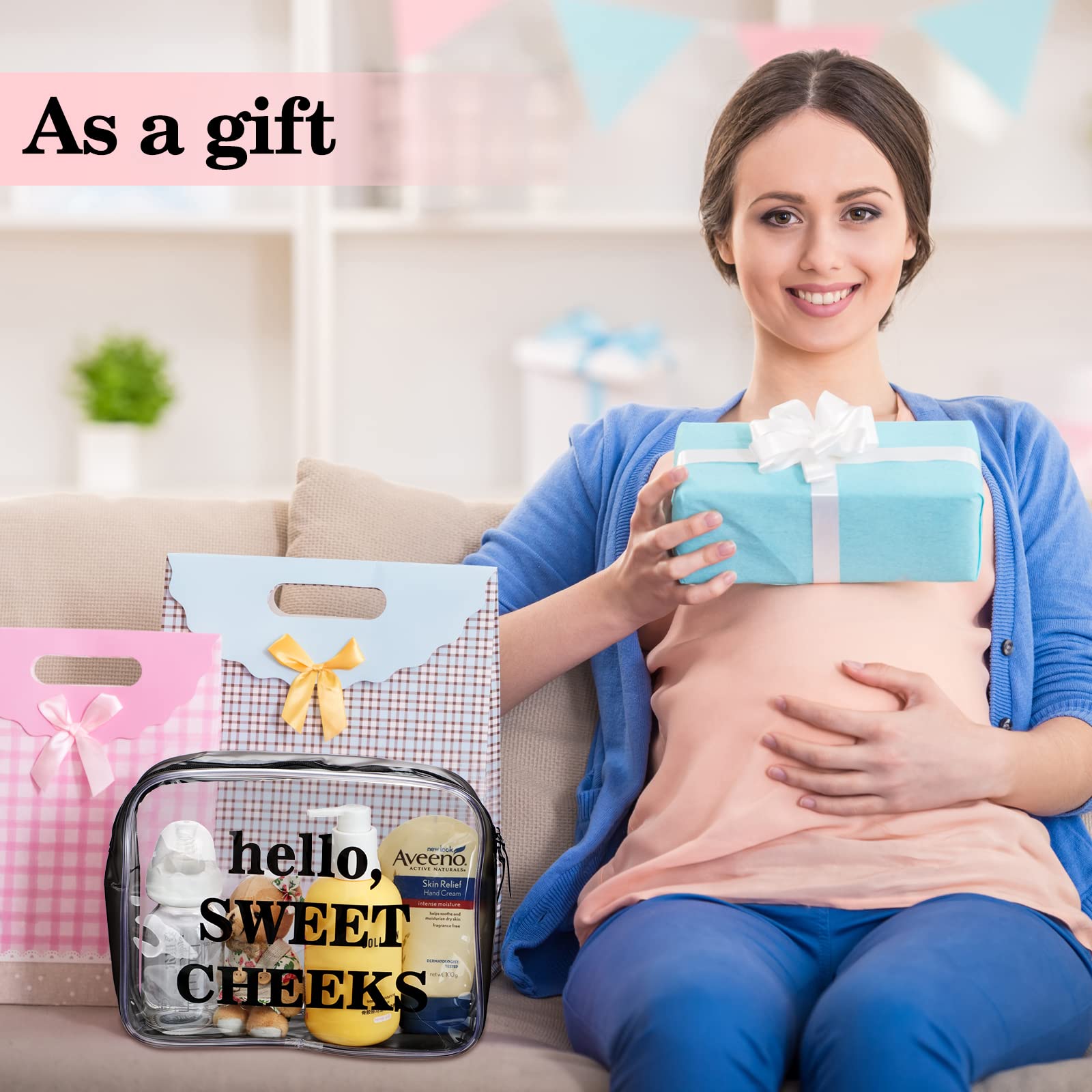 Oudain 4-Pack Clear PVC Diaper Bag Organizer Set - Waterproof Zippered Travel Pouches for Baby Essentials, Makeup & Wet/Dry Items (Black) | Perfect for Diaper Bags, Travel, Gym & On-the-Go Organization