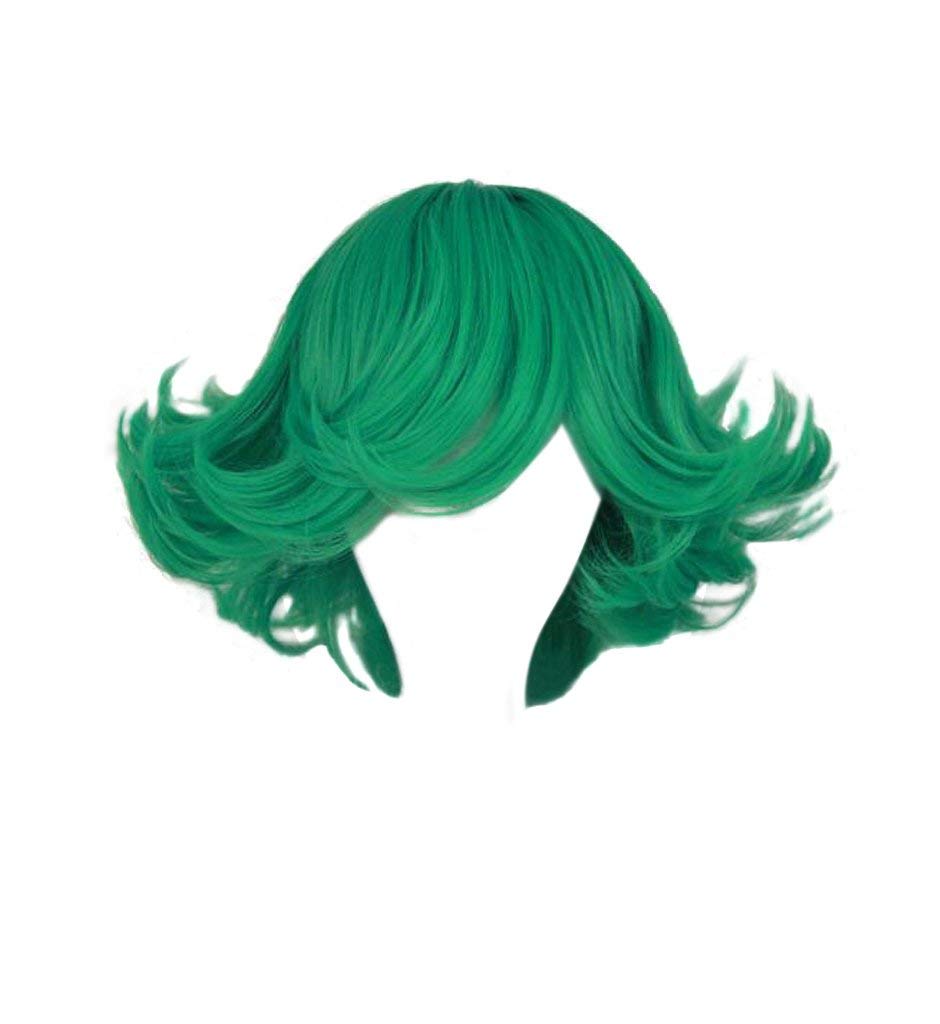 Tatsumaki Short Green Anime Cosplay Wig - Perfect for One Punch Man Costume, Halloween, Conventions & Cosplay Events