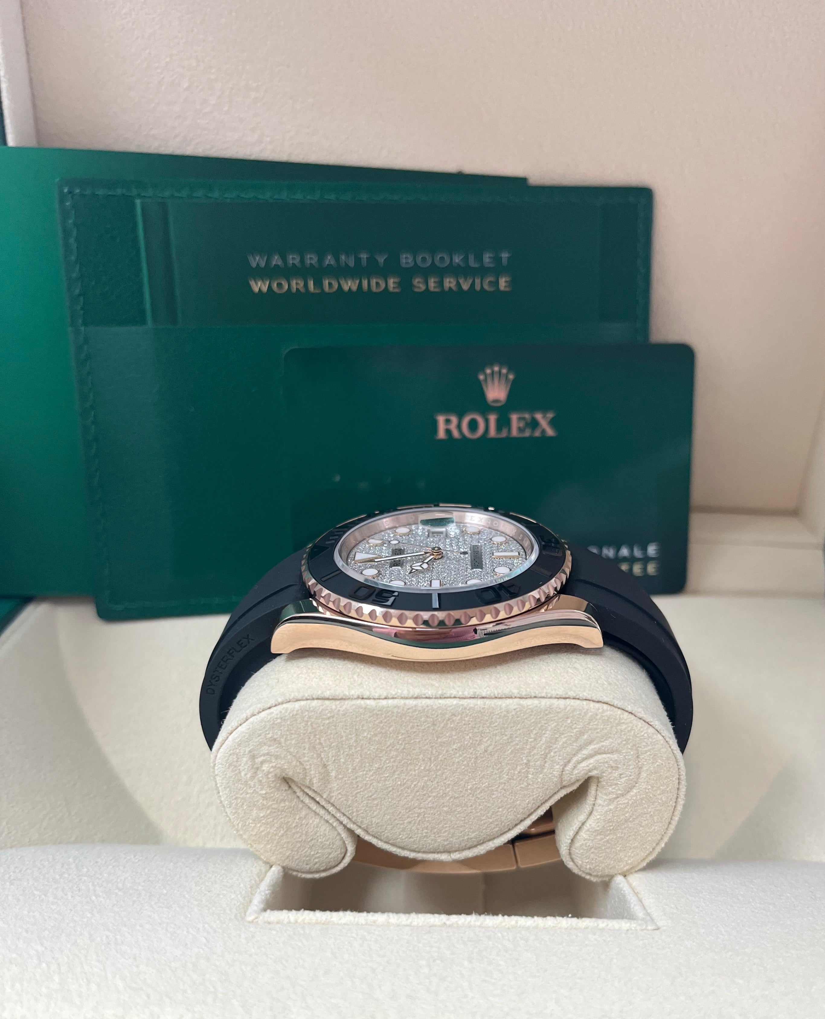 Rolex Yacht Master 40mm 18K Rose Gold Watch with Pave Diamond Dial - Luxury Men's Timepiece for Sailing, Yachting & Special Occasions