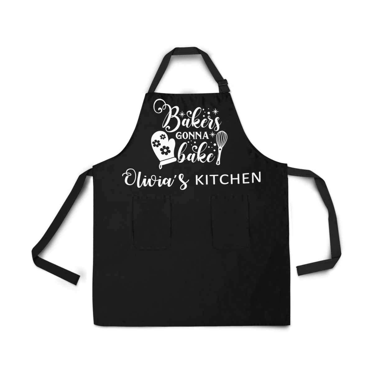 Personalized Name Apron for Women & Men - Custom Kitchen Apron with FunStudio Embroidery - Perfect for Cooking, Baking, BBQ & DIY Crafts
