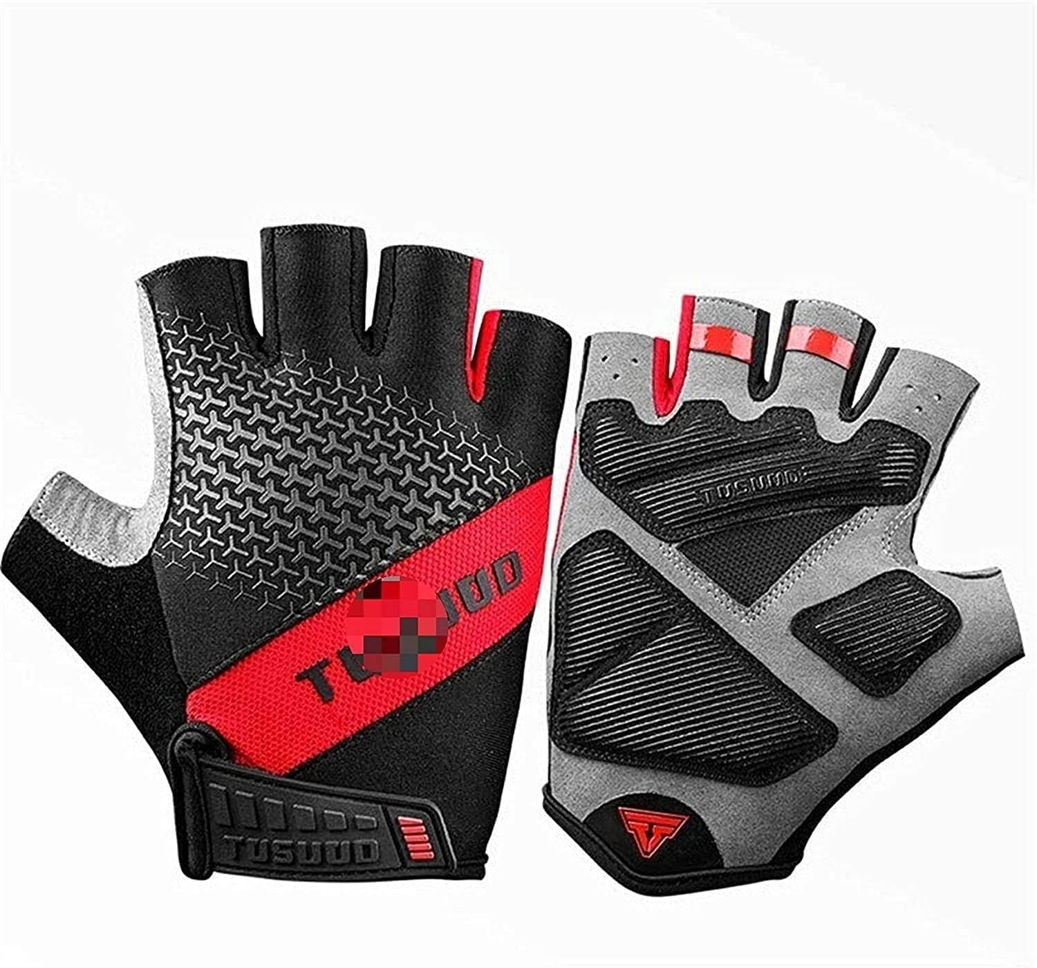 Half Finger Gloves for Weightlifting, Cycling & Motorcycling - Anti-Slip Fingerless Outdoor Gloves for Men & Women - Ideal for Gym Workouts, Road Biking & Motocross Racing