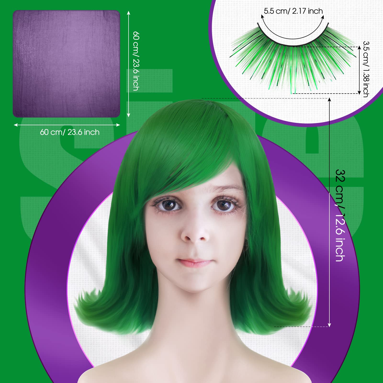 Chuangdi 3-Piece Halloween Cosplay Wig Set - Elegant Movie-Inspired Wigs with Accessories for Women's Costume Parties | Perfect for Halloween, Cosplay Events & Themed Celebrations