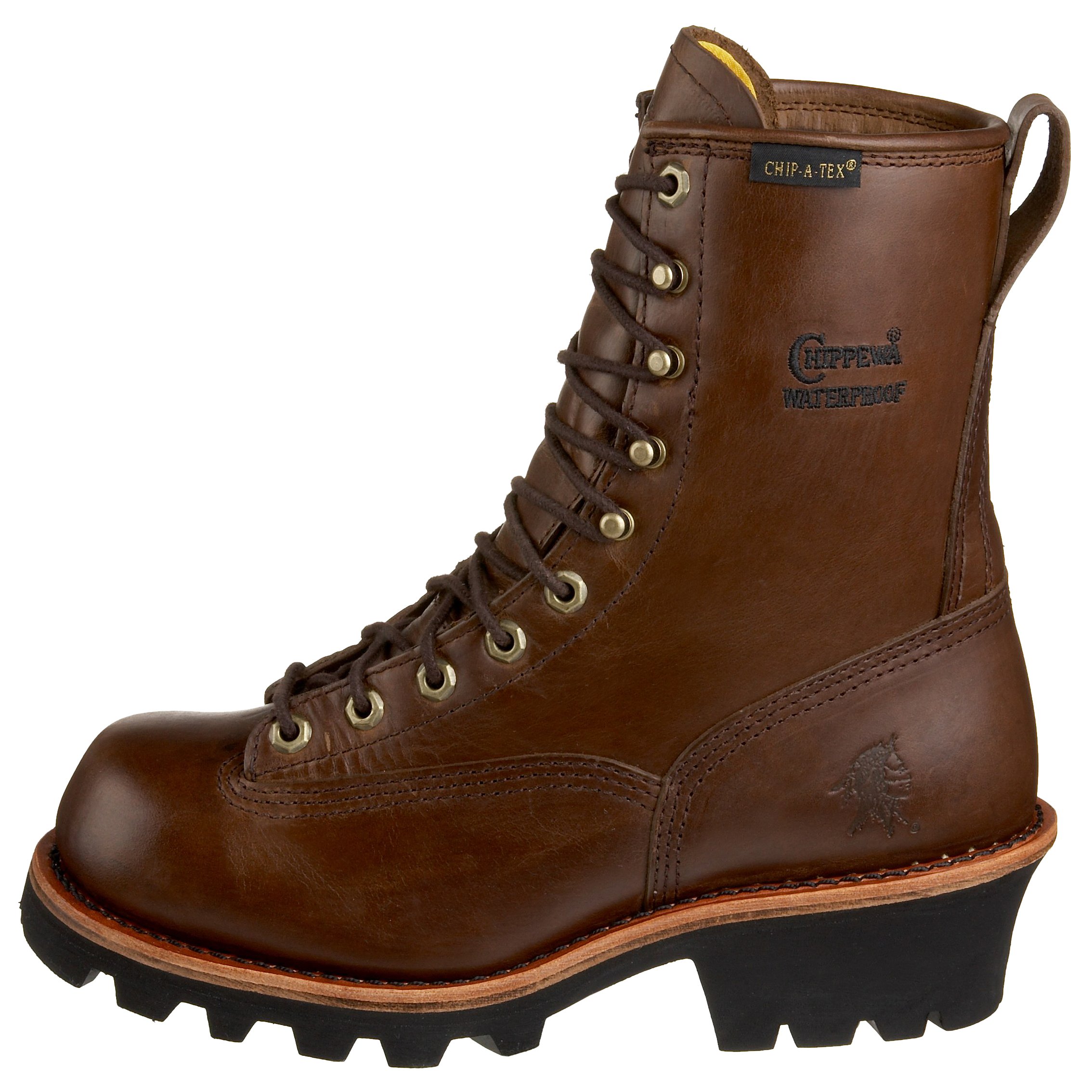 Chippewa Men's Waterproof Logger Work Boots - Steel Toe, Slip Resistant, Comfortable for Construction & Outdoor Work