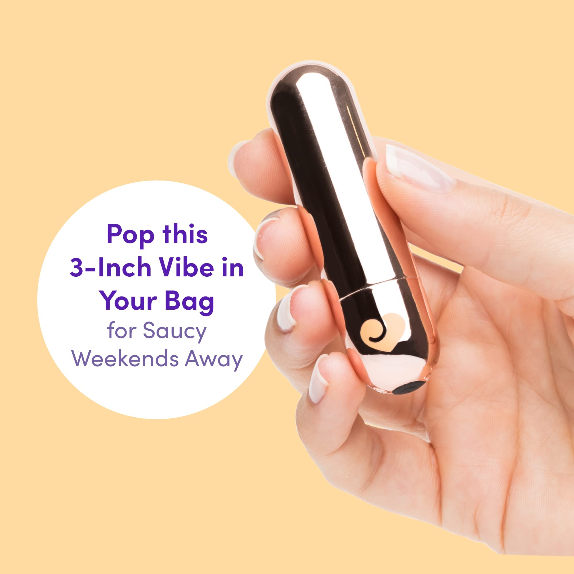 Lovehoney Glow Up Bullet Vibrator - 3 Inch Mini Vibrator for Women - 10 Speed Rechargeable Waterproof Rose Gold Sex Toy - Perfect for Travel & Solo Play