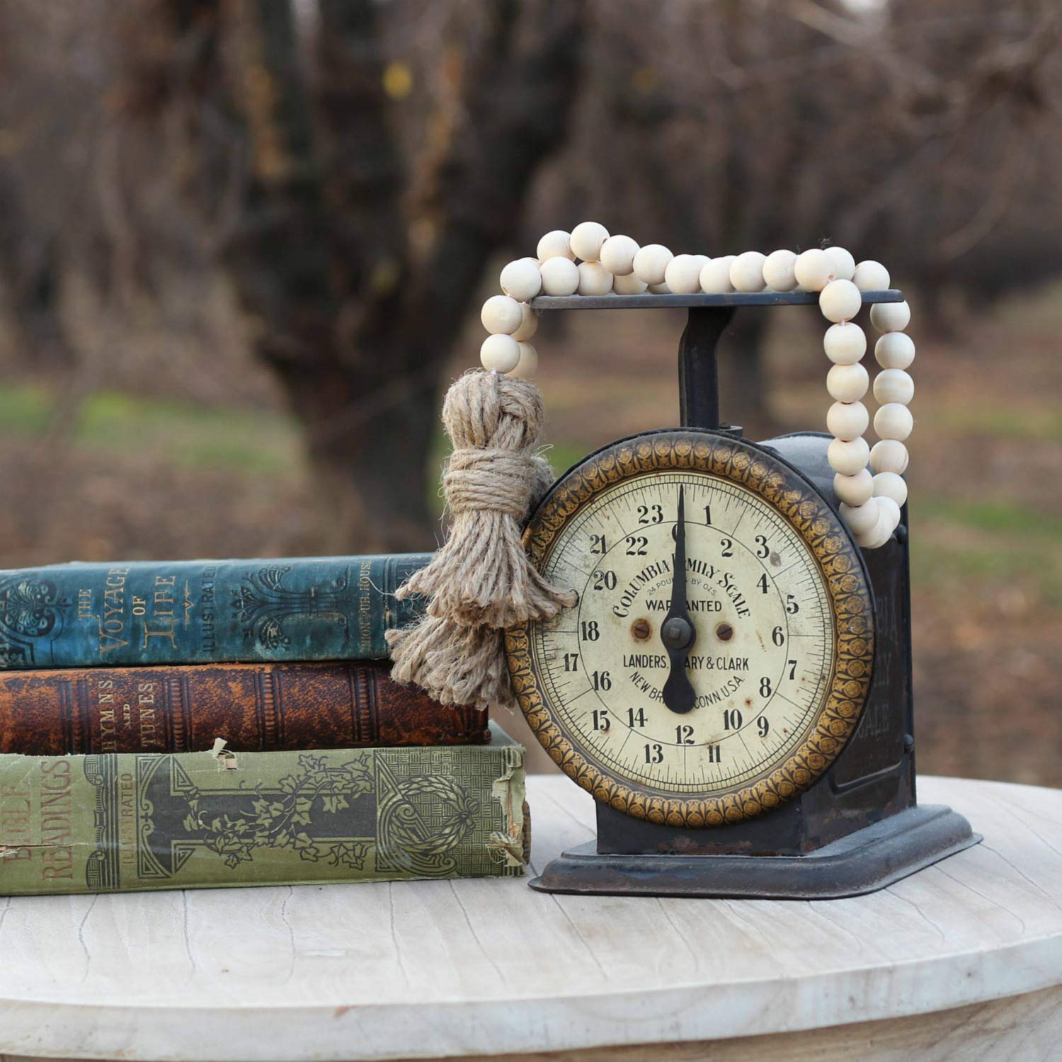 Rustic Wood Bead Tassel Garland - Farmhouse Wall Hanging Decor for Nursery, Kids Room & Prayer Beads | Boho Chic Home Accent for Baby Shower, Wedding & Country Style Interior Design