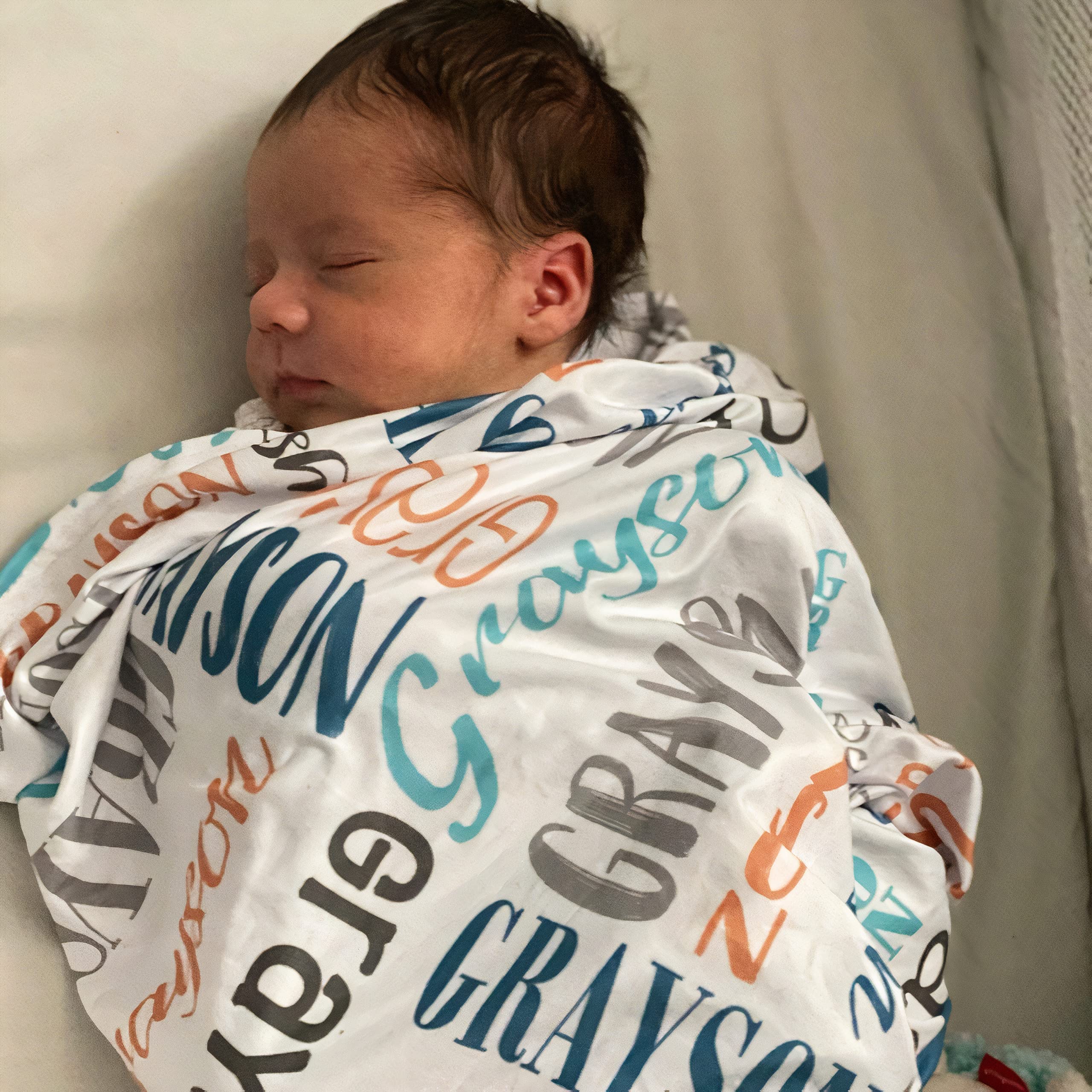 Custom Personalized Baby Blanket with Name - Best Friend Quotes for New Dad & Mom | Soft & Cozy Baby Boy & Girl Blankets | Perfect for Nursery, Gift, or Travel (King Size, Ngirl_Grayson)