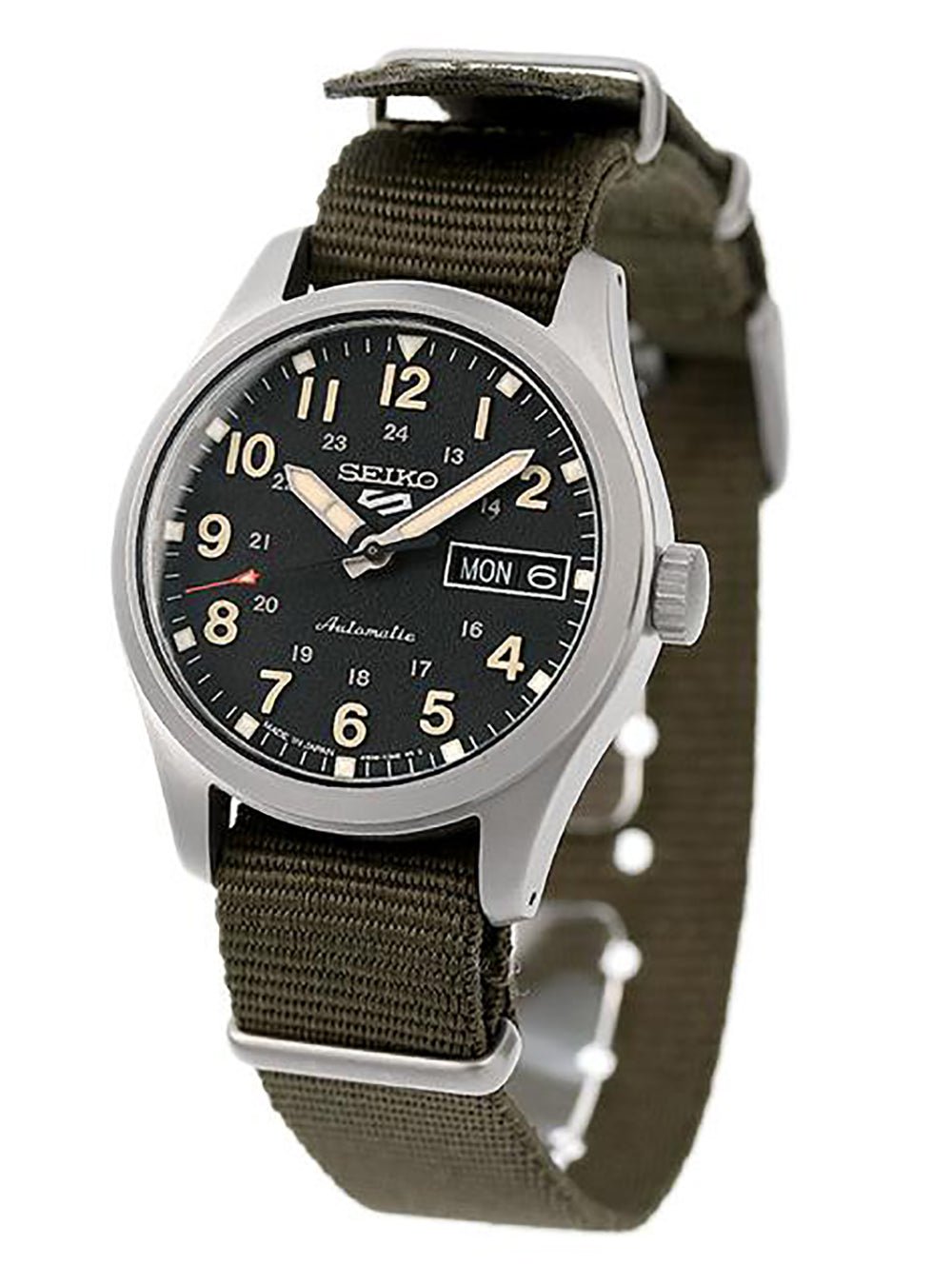SEIKO 5 Sports Automatic Watch SBSA201 - Japanese Made Field & Military Style Men's Timepiece for Outdoor Adventures, Hiking, and Everyday Wear