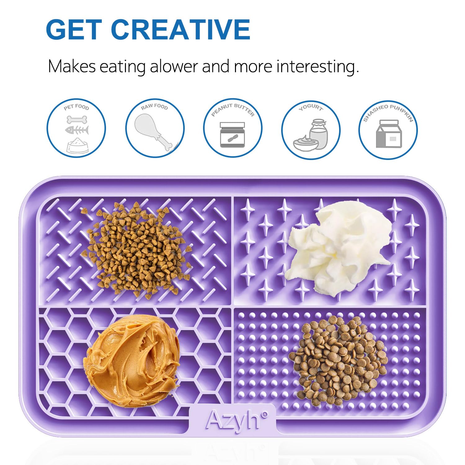 2 Pack Slow Feeder Licking Mat for Dogs & Cats - Large Pet Anxiety Relief Toy for Butter, Yogurt & Peanut Butter - Perfect for Bathing, Grooming & Training (9.9