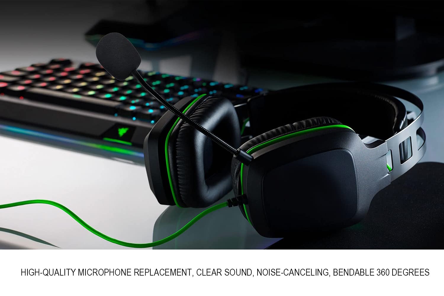 Razer Electra V2 Replacement Gaming Microphone for PS4, PS5, Xbox One & PC - Detachable 3.5mm Boom Mic - Perfect for Streaming, Voice Chat & Competitive Gaming