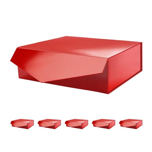 13.5x9x4.1 Inch-Red-Pack of 6