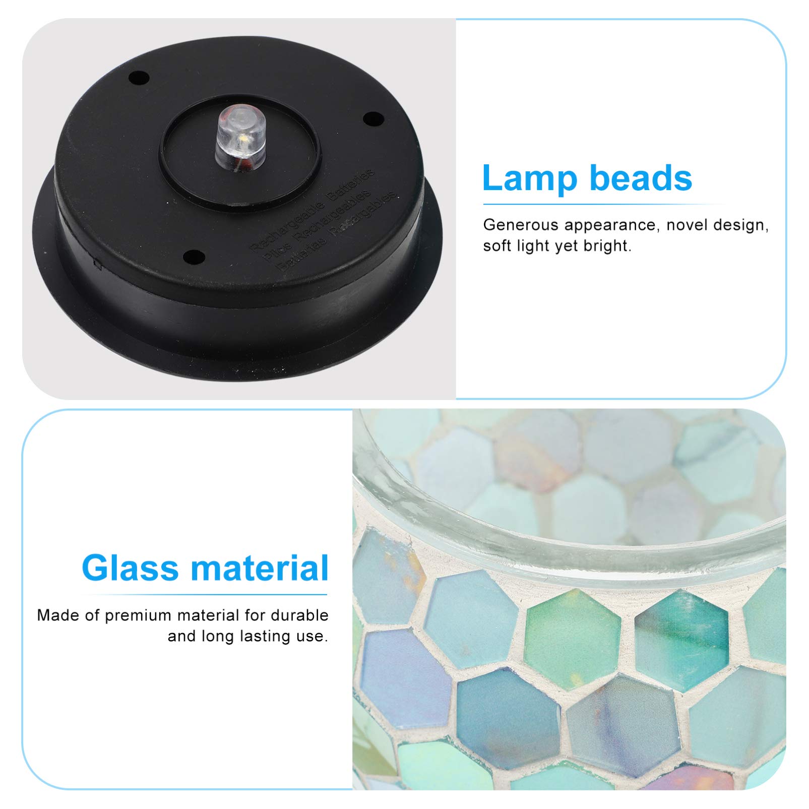 Totority Solar Mosaic Garden Light - Waterproof Outdoor LED Yard Lamp for Lawn, Patio & Pathway Decoration | Solar-Powered Night Light for Countryside, Garden & Landscape Lighting