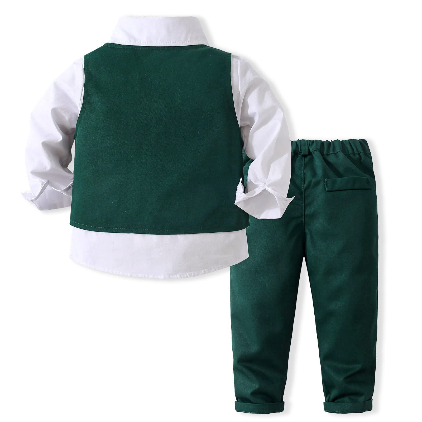 Kimocat Baby Boy Formal Suit Set - Long Sleeve Tuxedo Vest Outfit for Weddings, Birthday Parties & Special Occasions | Elegant Gentleman Style Infant Clothing