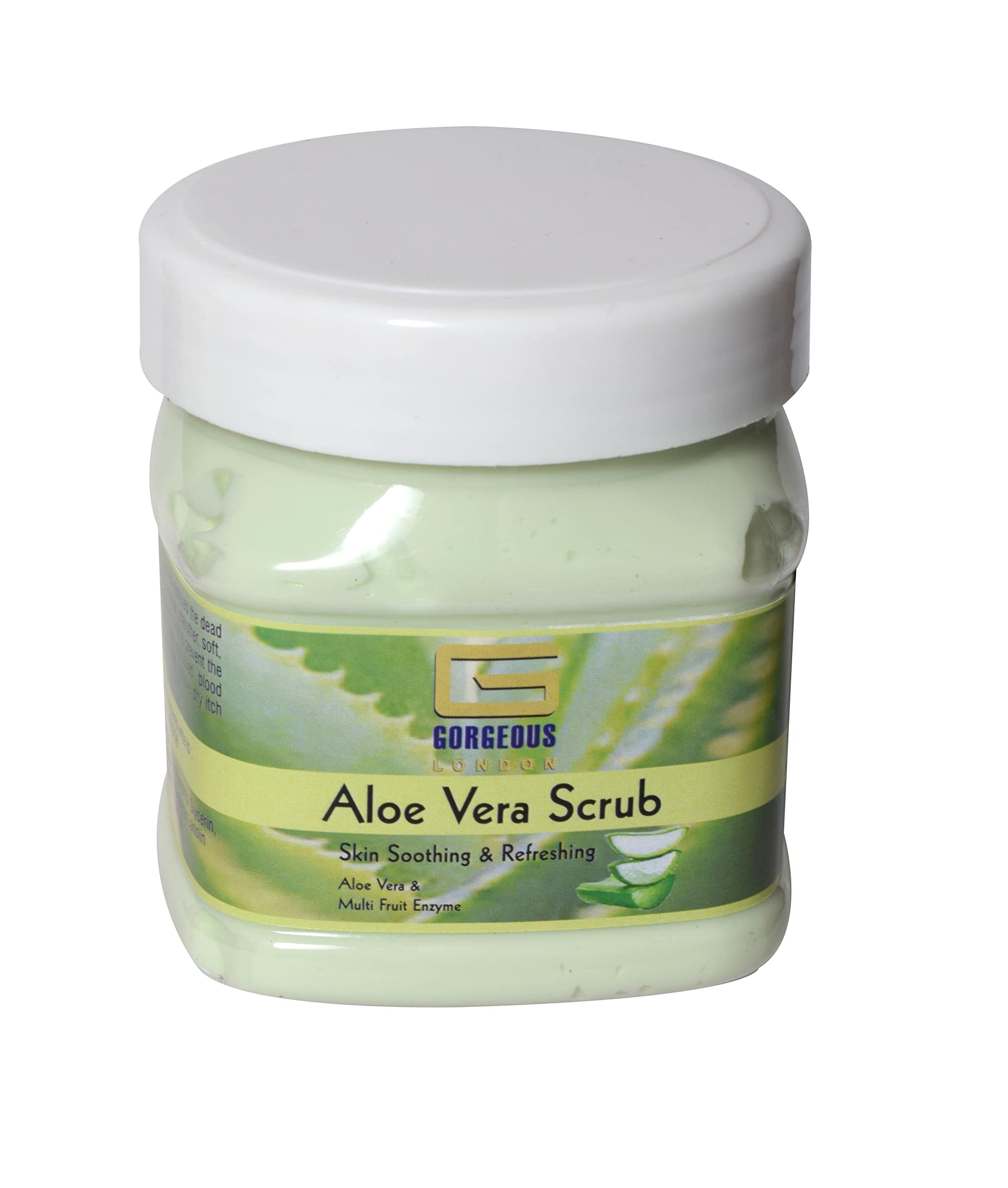 London Aloe Vera Scrub 450g - Skin Soothing & Refreshing with Aloe Vera & Multi Fruit Enzymes - Gentle Exfoliation for Smooth, Glowing Skin - Perfect for Daily Face & Body Care Routine