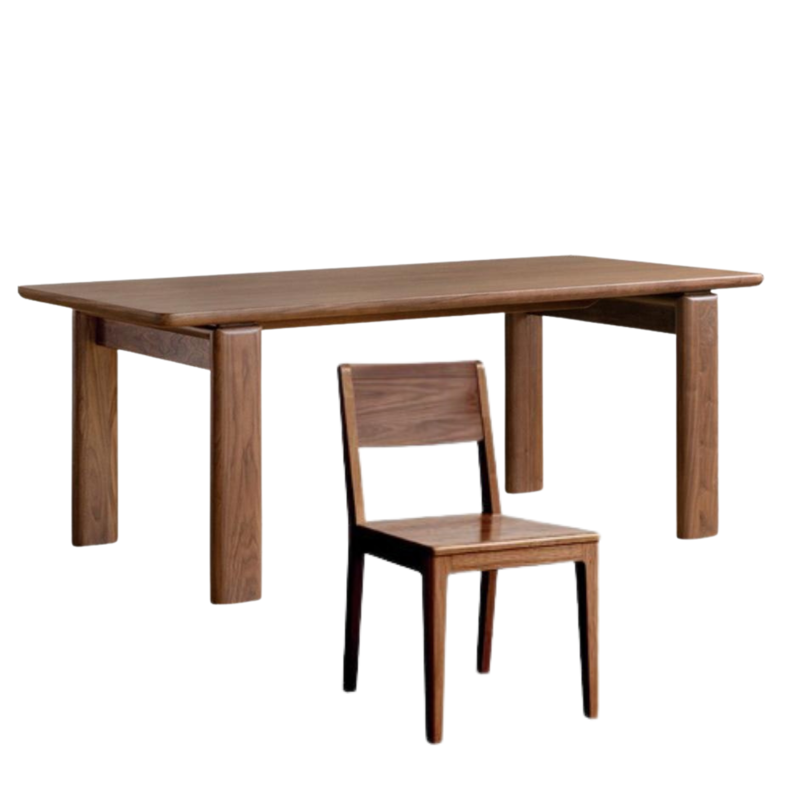 Premium Black Walnut Solid Wood Modern Dining Table - 6 Seater Rustic Farmhouse Style - Perfect for Dining Room, Kitchen & Open Concept Living Spaces