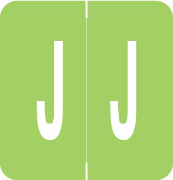 VRAM Series File Folder Labels - Letter J, Green, 250/Roll for Medical Records Organization
