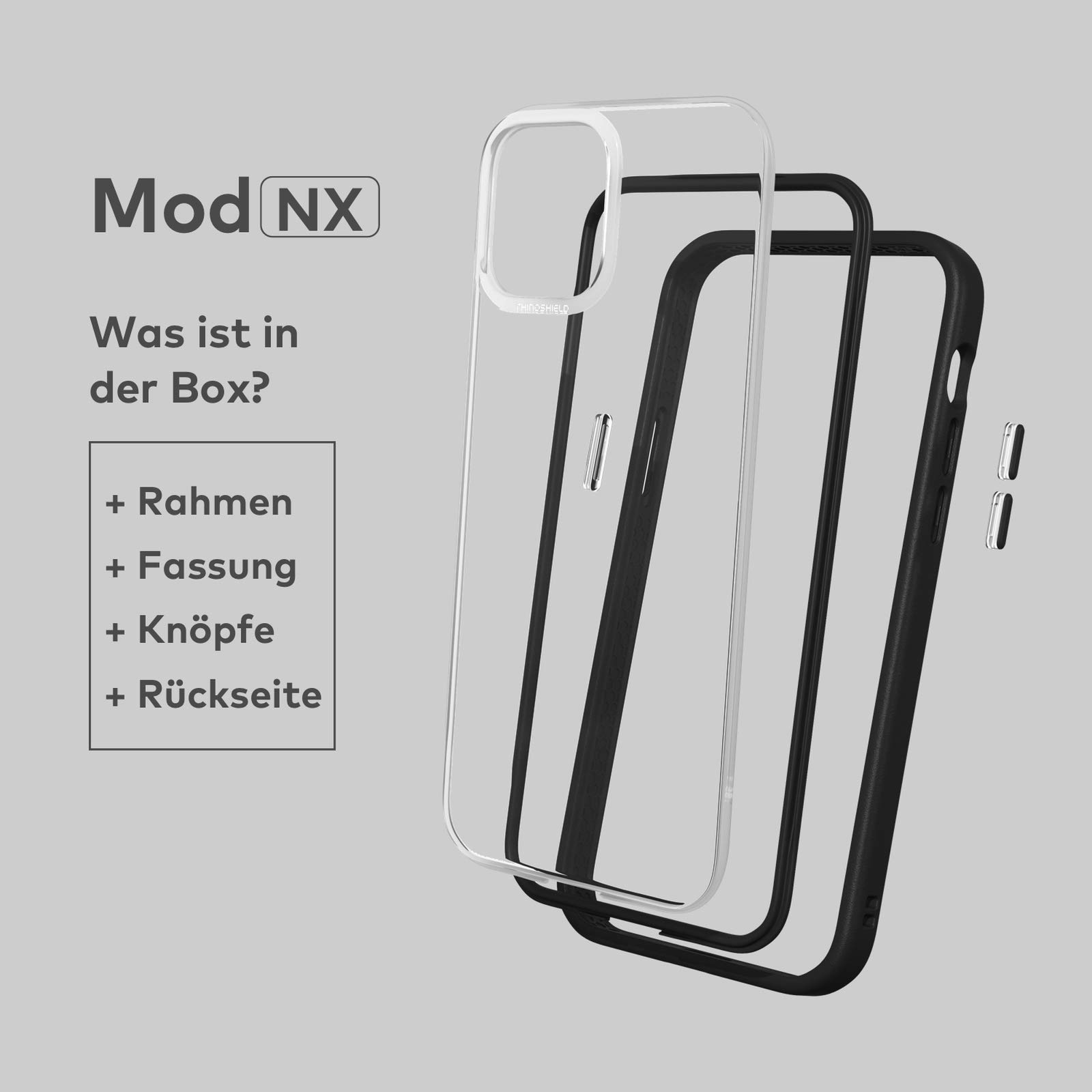 RHINOSHIELD Modular Case for iPhone 12/12 Pro | Shockproof Protective Cover with Customizable Design - Navy Blue | Perfect for Outdoor Activities, Travel & Daily Protection