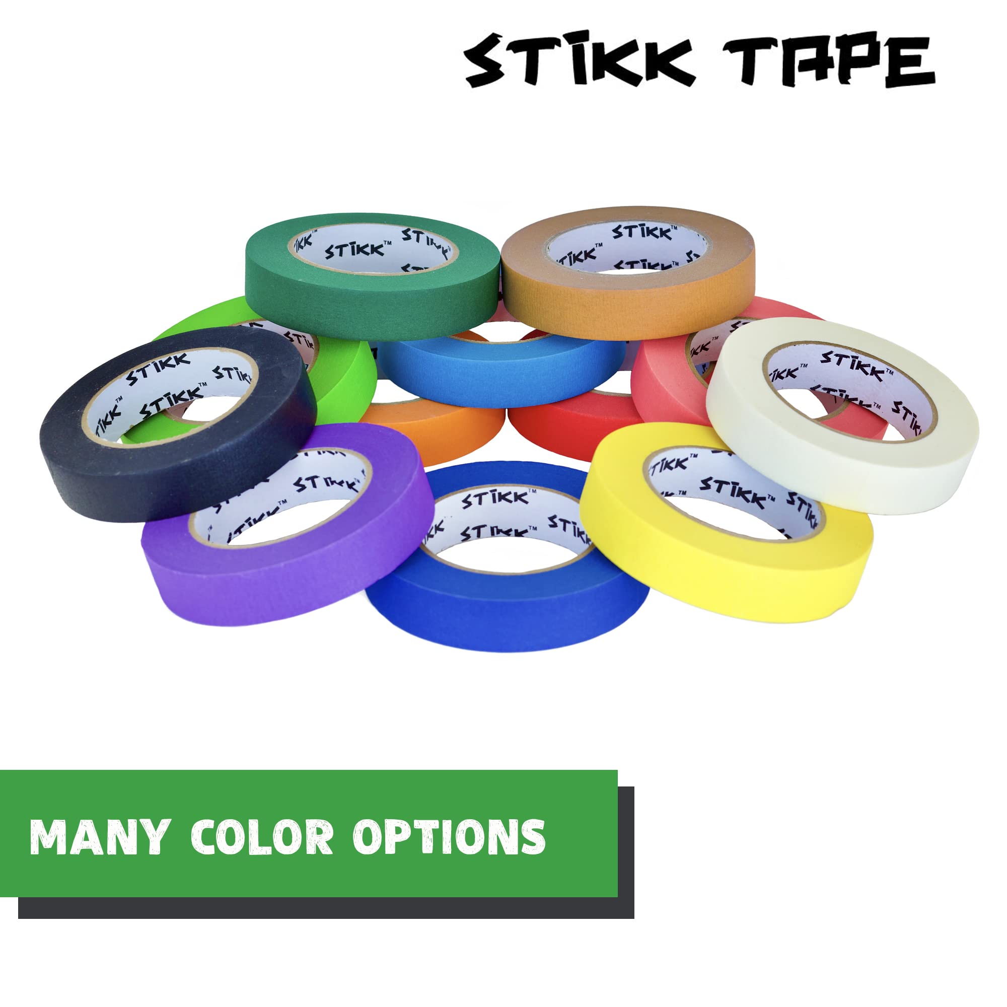 STIKK Green Painter's Tape 1.5 inch x 60 Yards - 5 Pack Residue-Free Masking Tape for Painting Walls, Edges, Trim and Ceilings - Perfect for DIY Home Projects, Arts & Crafts, Wall Murals and Professional Painting Jobs