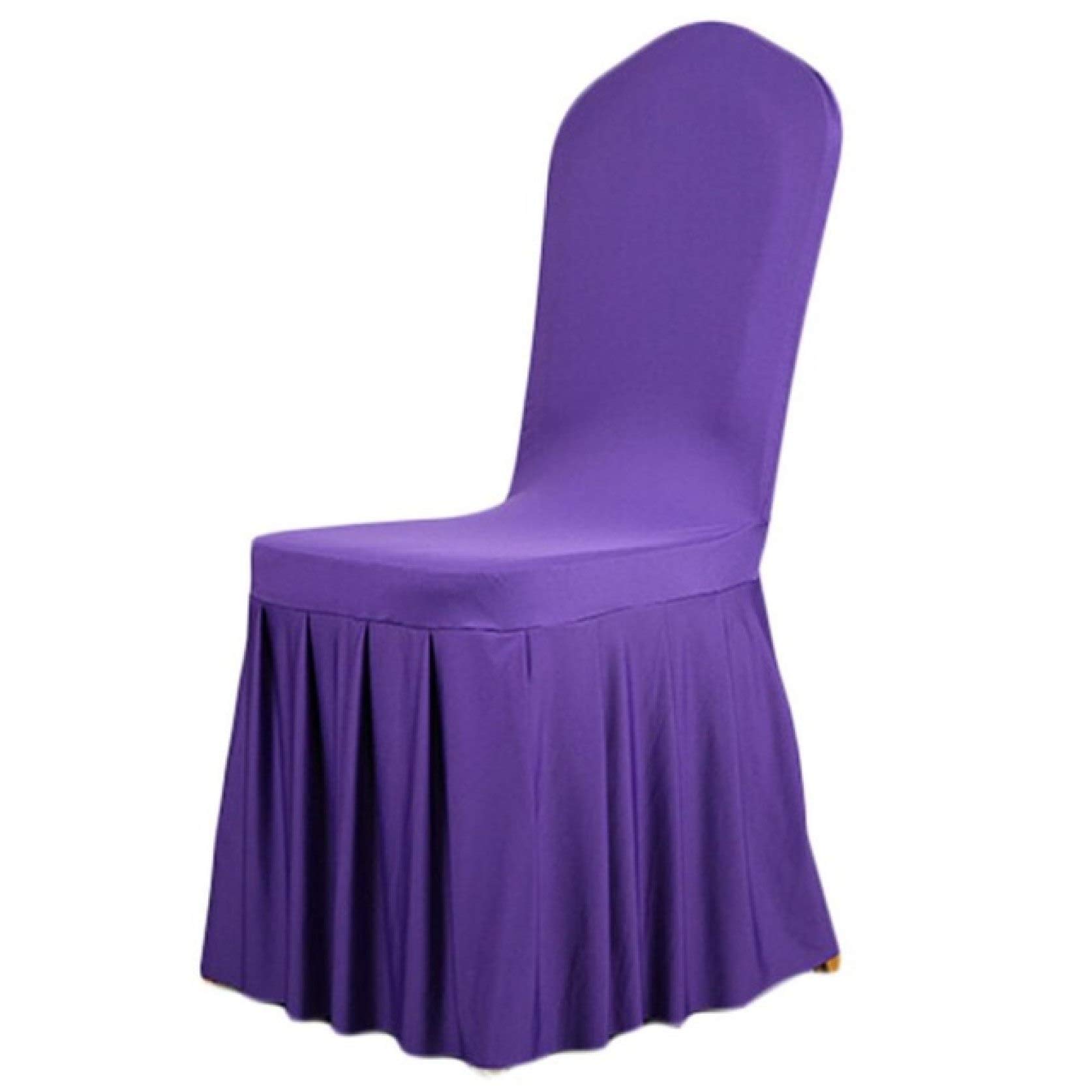 YURASIKU 1PC Pleated Skirt Chair Cover - Elastic Dining Chair Slipcover Protector for Banquet, Wedding, Ceremony & Home Decor | Washable Stretchable Furniture Protector for Parties & Events
