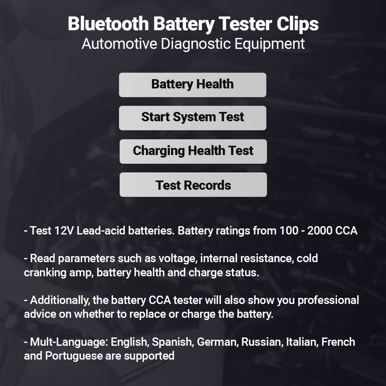 THINKEASY V2 Bluetooth 5.0 Car Battery Tester & Automotive Alternator Tester with Mobile App - Diagnose Vehicle Battery Health, Check Charging System for Cars, Trucks, SUVs & RVs