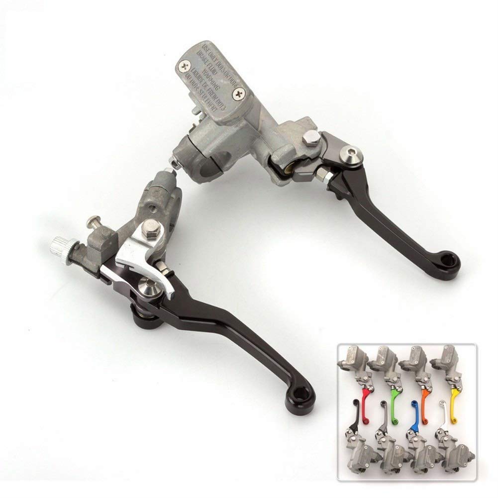 22mm Motorcycle Dirt Pit Bike Brake Clutch Lever Master Cylinder Reservoir - Compatible with Honda CRF150R CRF250R CRF250X CRF450X CRF450R CR250R - Silver | Off-Road Racing & Trail Riding Accessories