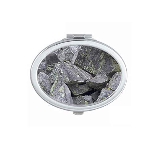 DIYthinker Dark Stone Crackle Moss Mirror Wallpaper - Portable Foldable Double-Sided Makeup Mirror for Vanity, Travel & Home Decor