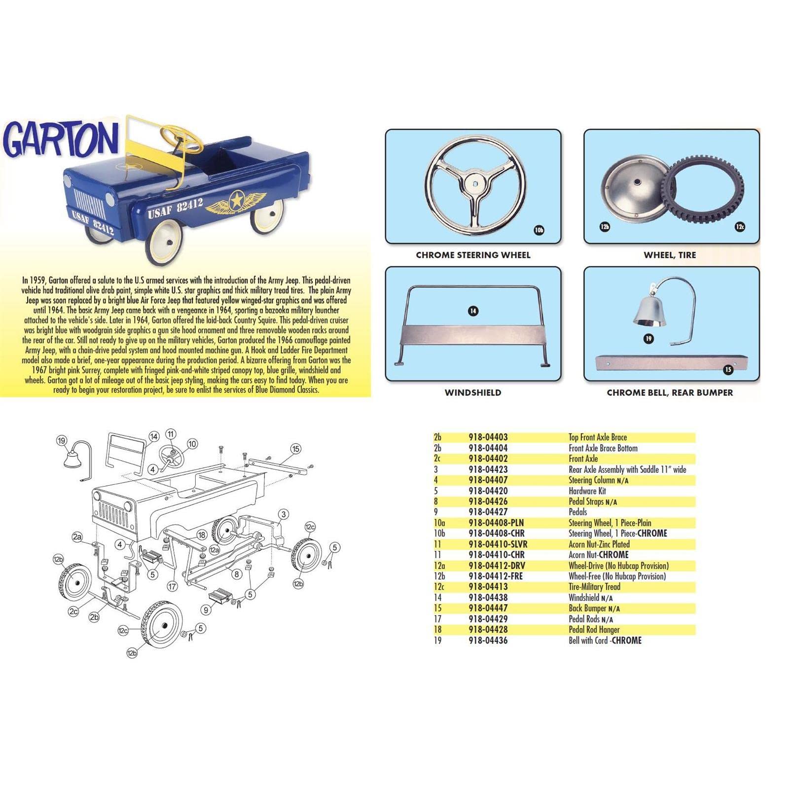 Garton Compatible Pedal Car Parts - Chrome Bell with Cord for Jeep & Kidillac | Kids Ride-On Toy Accessories & Replacement Parts