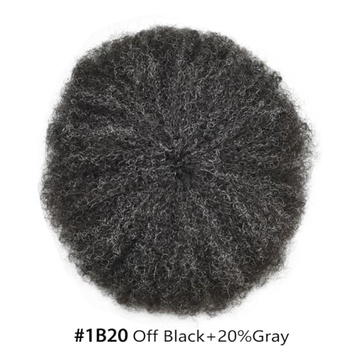 #1B20 1B# OFF BLACK WITH 20% SYNTHETIC GREY-AFRO WAVE 6MM