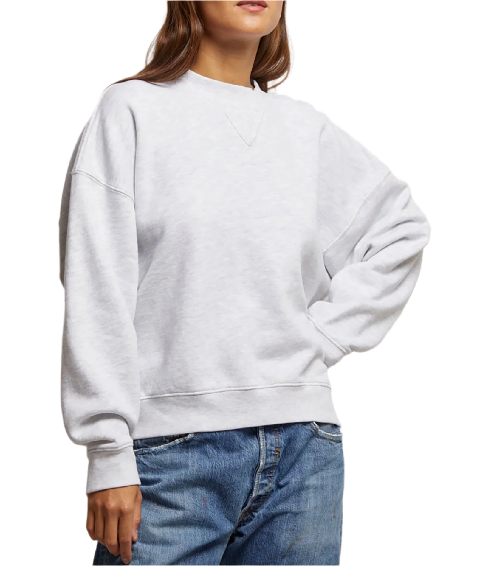 Women's Perfect White T-Shirt - Blake French Terry Crew Neck Sweatshirt | Casual Wear, Layering Essential & Everyday Comfort