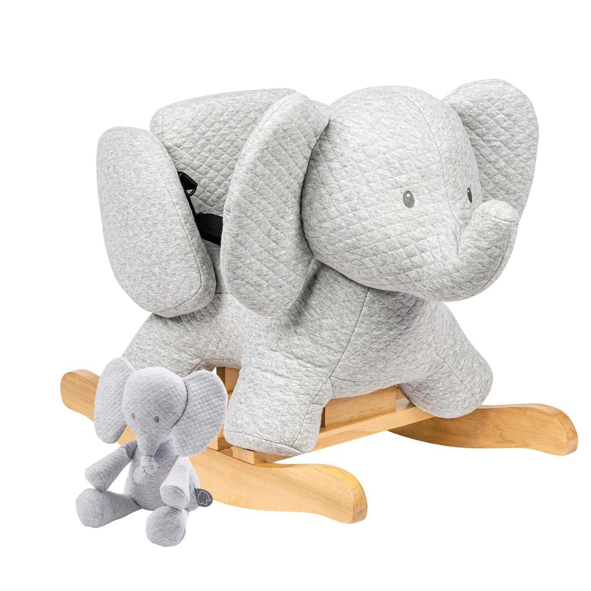 Eco-Friendly Nattou Elephant Baby Bundle Tembo Rocking Horse & Security Blanket - Soft & Safe Infant Toys for Newborns 10-36 Months | Perfect for Nursery Decor, Sensory Play & Comforting Babies