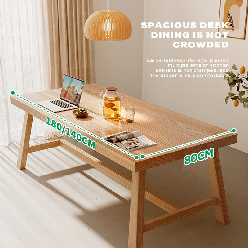 1.4M Solid Wood Square Dining Table - Modern Kitchen Furniture for Small Spaces & Family Gatherings