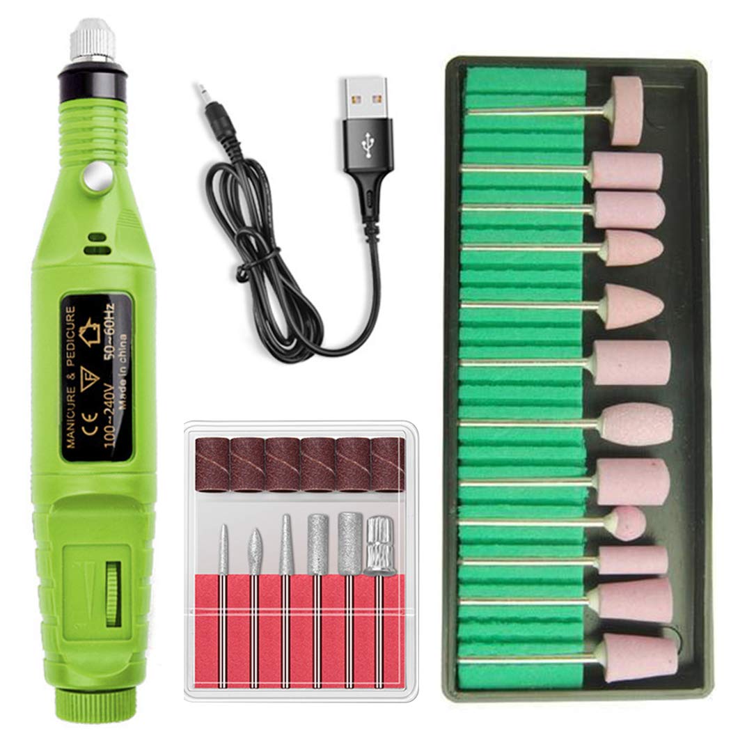 Professional Electric Nail Drill Kit - Portable Cordless Nail File Machine for Manicure & Pedicure | Rechargeable Nail Polisher with 6 Bits & LED Light | Perfect for Home Salon, Nail Art & DIY Beauty Care