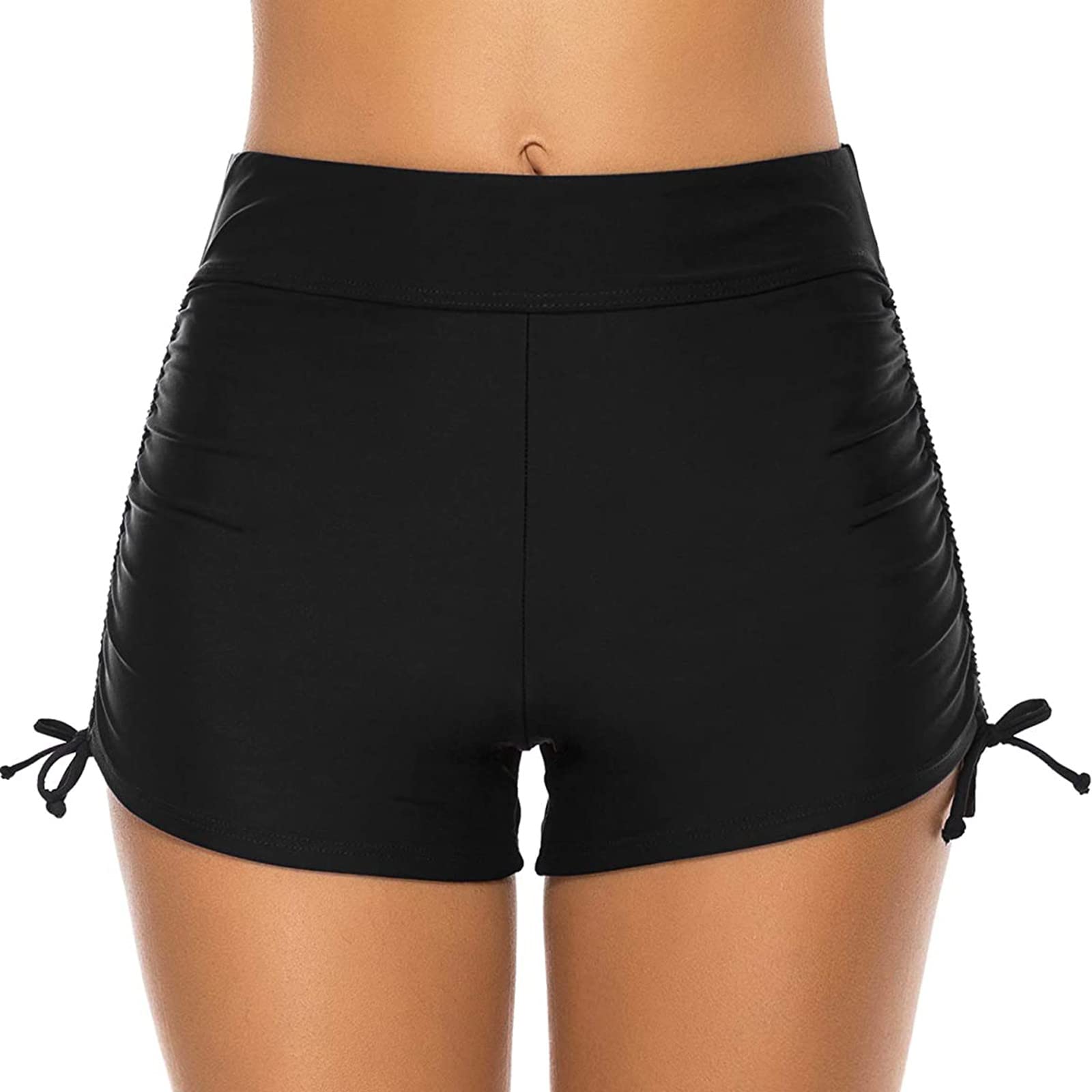 NHGJ Women's Plus Size Swim Shorts - High Waist Board Shorts with Drawstring Waistband, Quick Dry Swimwear for Beach, Pool & Water Sports