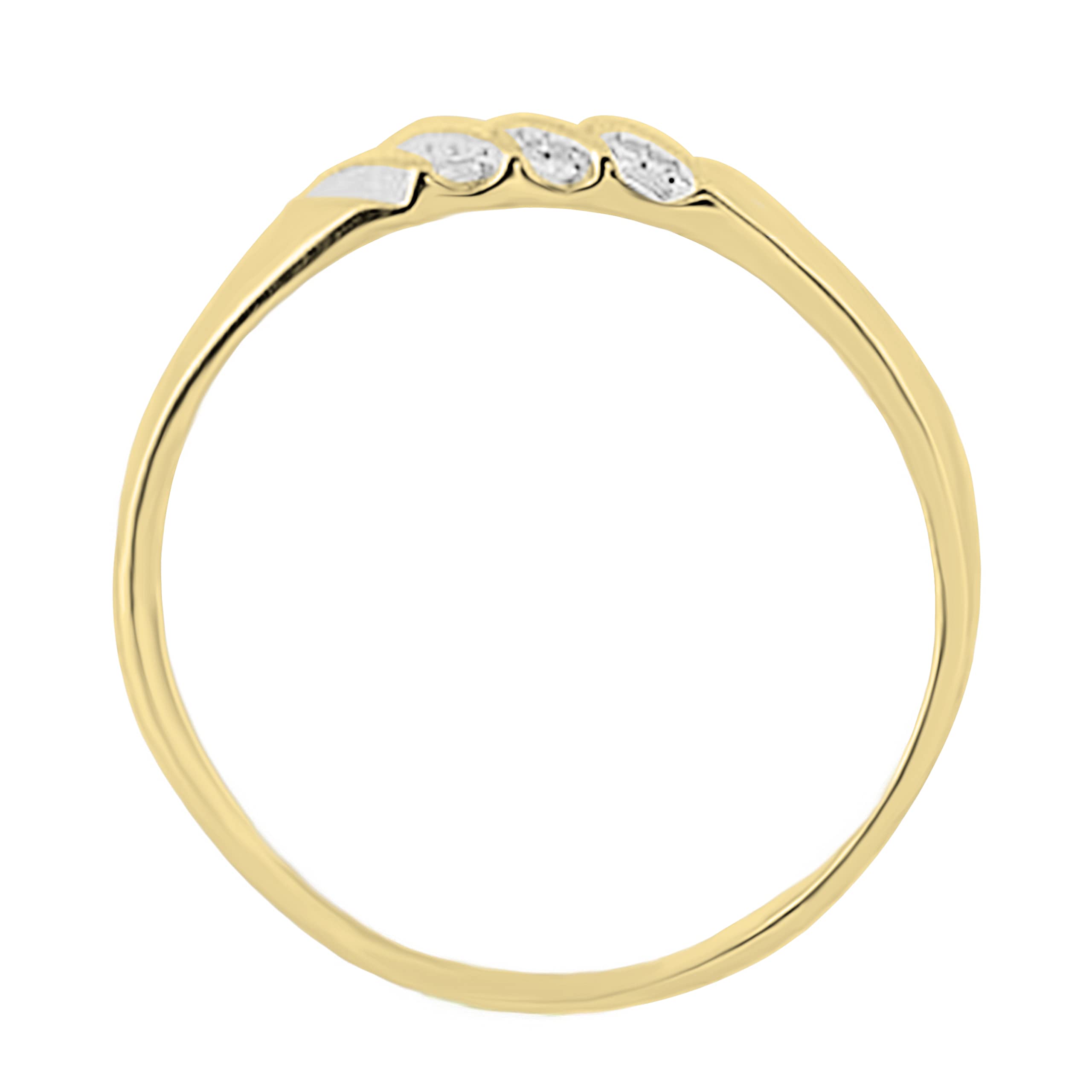 10kt Yellow Gold Men's Round Channel-Set Diamond Triple Row Wedding Band - 1/8 CTW - Dazzlingrock Collection - Perfect for Engagement, Anniversary & Special Occasion Gifts