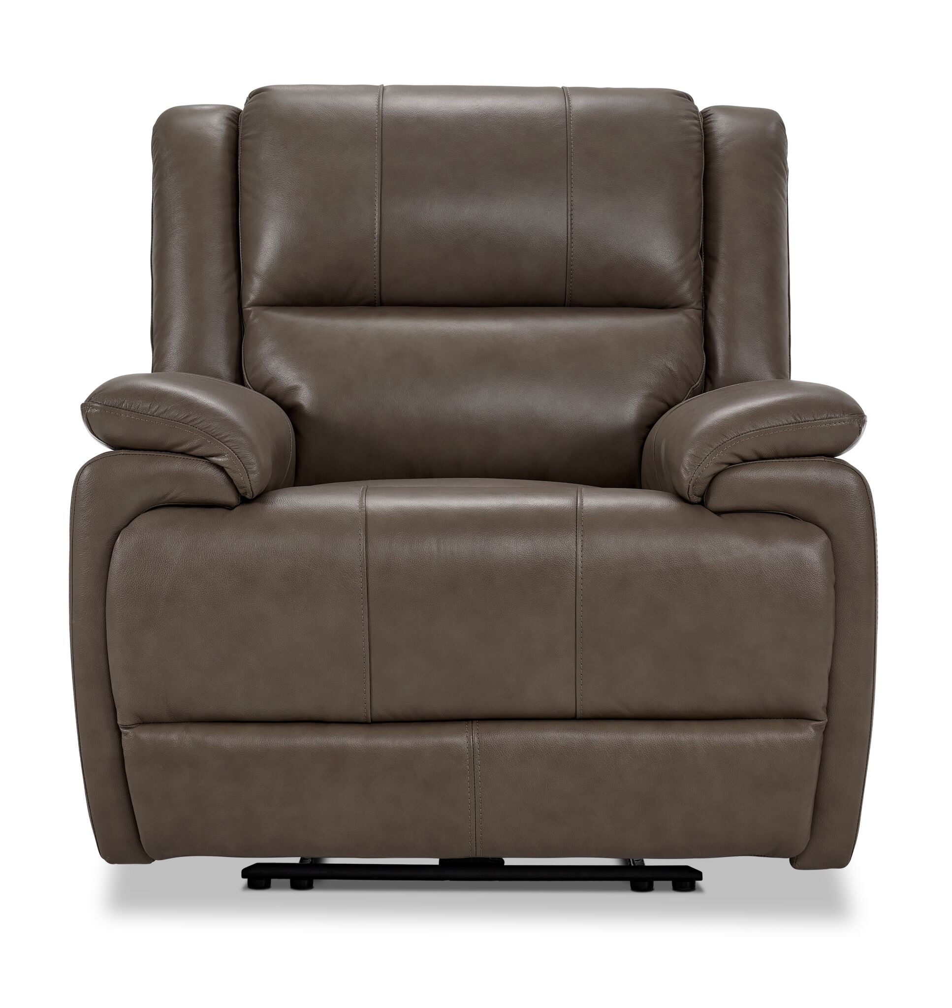 Allie Leather Dual Power Recliner Chair - Mocha Brown Genuine Leather - Electric Lift Recliner for Living Room, Home Theater & Office - Comfortable Massage Reclining Sofa with USB Charger & Cup Holders