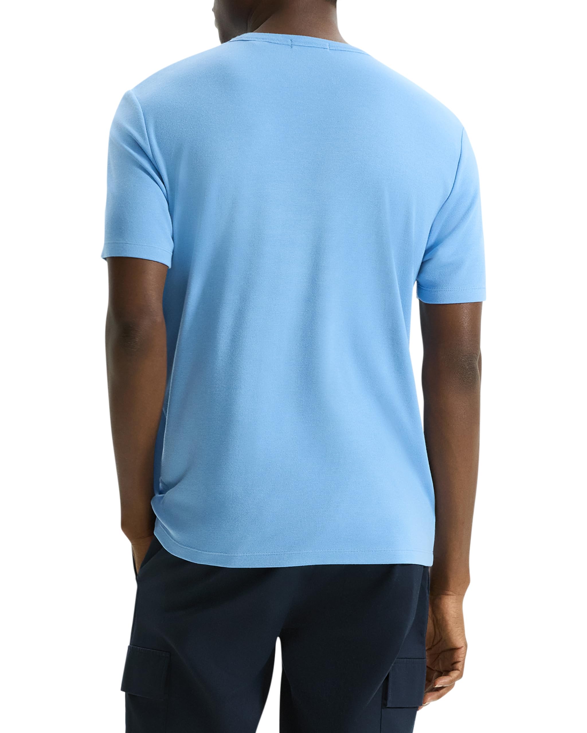 Theory Men's Essential T-Shirt in Anemone Milano - Premium Cotton Crew Neck Tee for Casual Wear & Layering