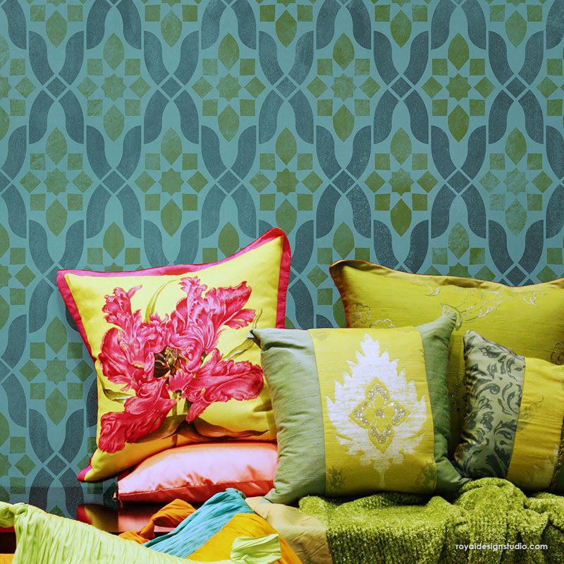 Blythe Trellis Wall Stencil - Reusable DIY Home Decor Template for Floral & Geometric Patterns - Perfect for Nursery, Bedroom, and Living Room Accent Walls