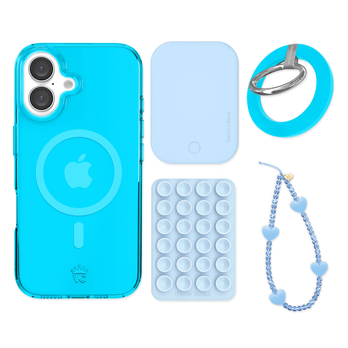 Neon Blue iPhone Case with Grip - Shockproof Protective Cover for iPhone 13/14/15 Pro Max - Perfect for Gym, Travel & Everyday Use